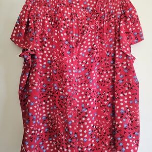 fun 2 fun Red Floral Off-Shoulder Top